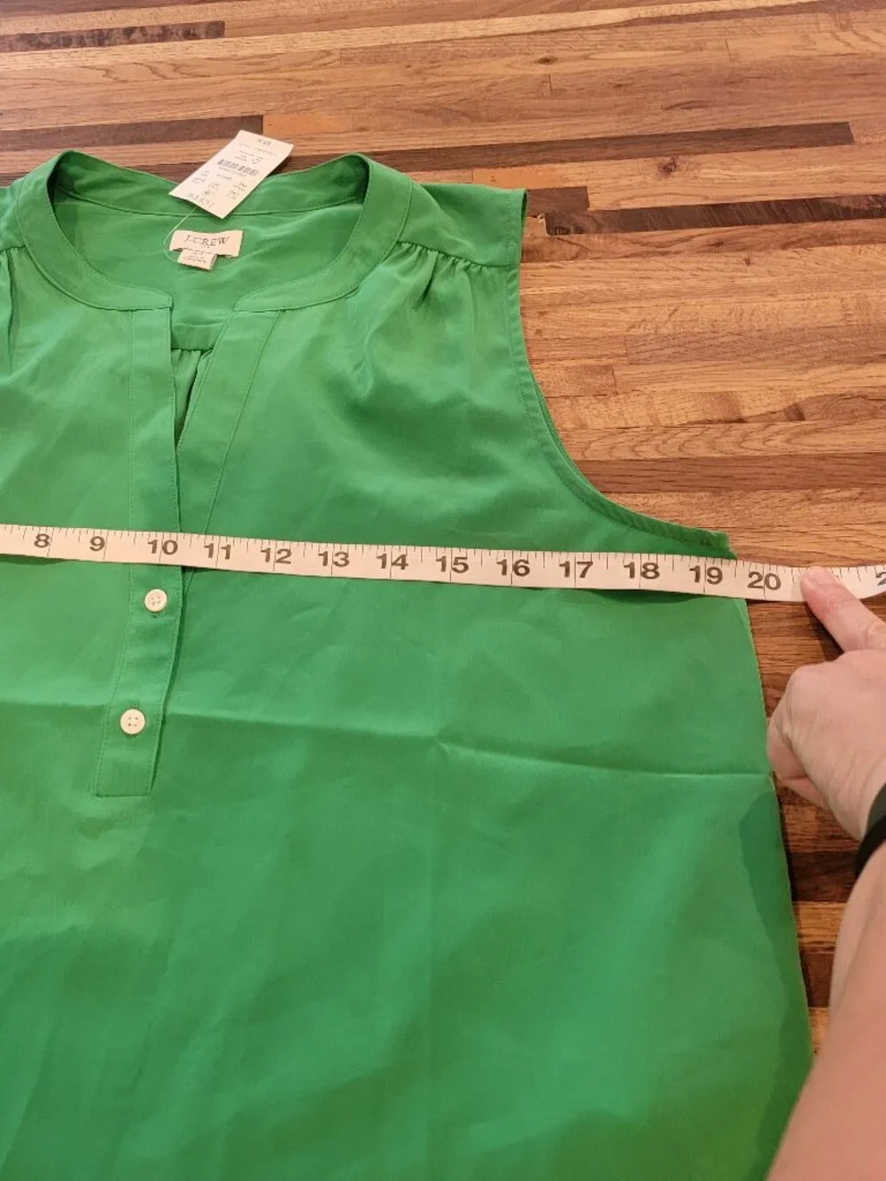 J.Crew Emerald Green Sleeveless V Neck Blouse/Top